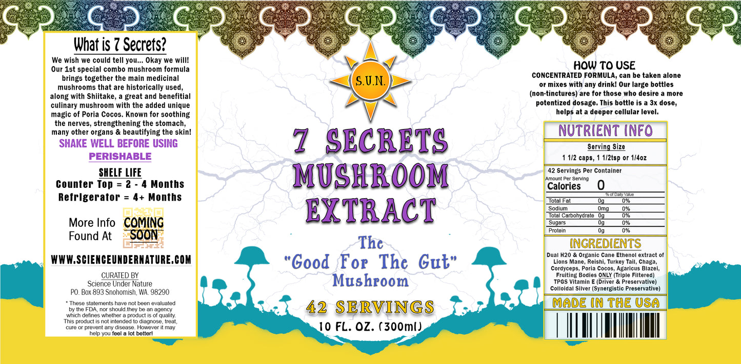 10oz 7 Secrets Mushroom Extract